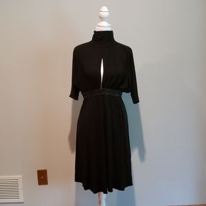 Black evening dress, Silk Trim